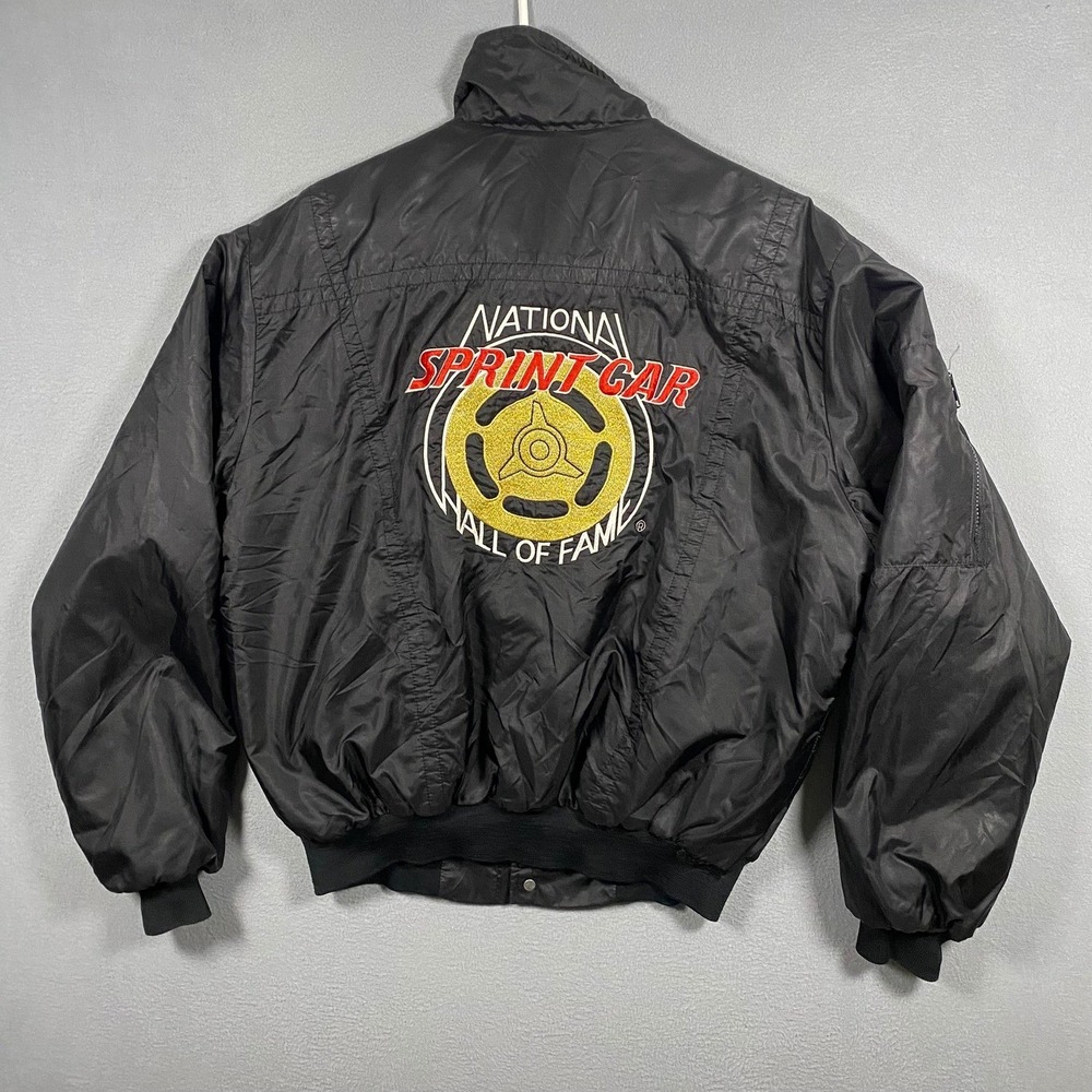 K-Brand Racing Bomber Jacket Mens XL Black National Sprint Car‎ Made In USA